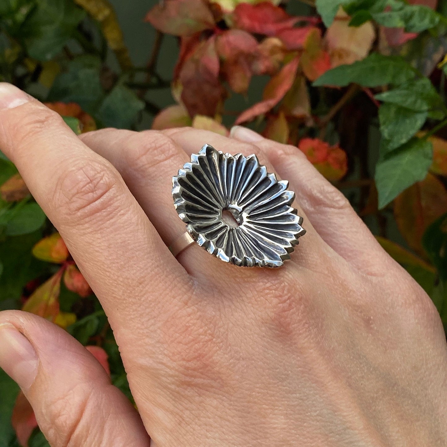 Gill Print Ring in Silver