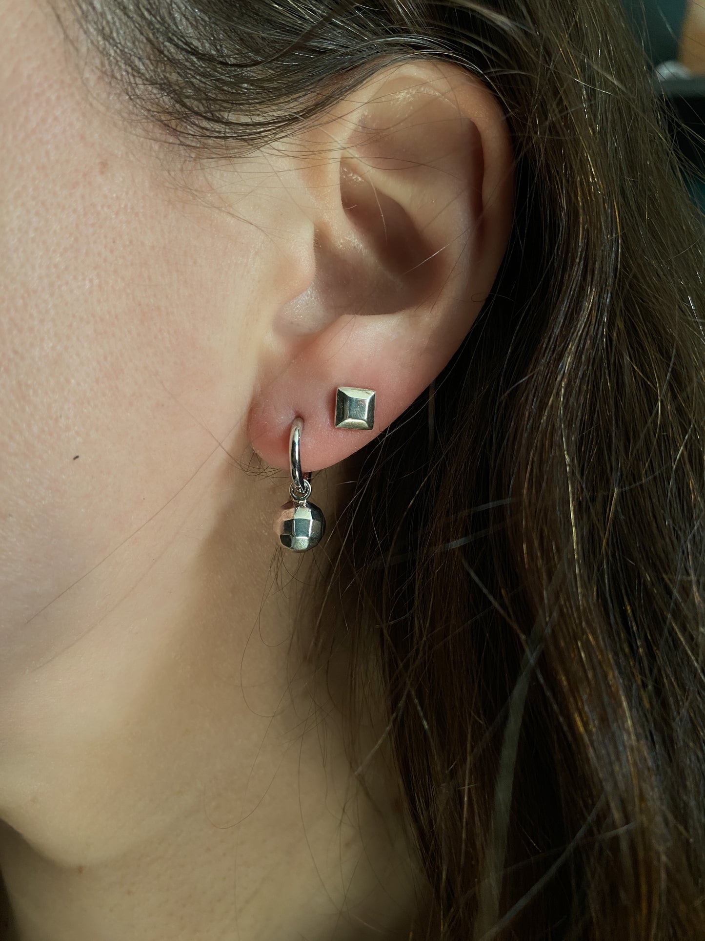 Nest Earrings in Silver