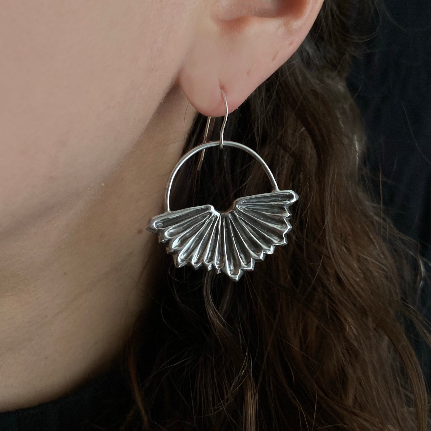 Gill Print Earrings in Silver