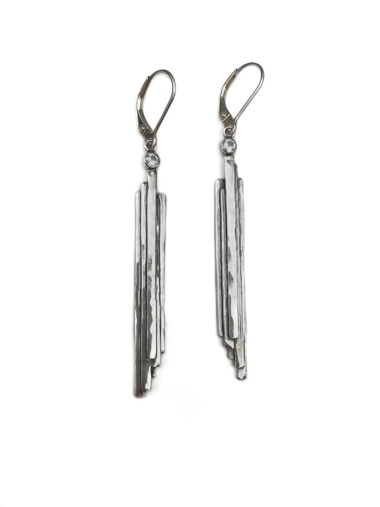 Large Stalactite Earrings in Silver