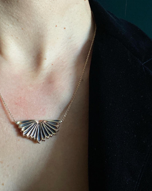 Gill Print Necklace in Bronze (no stone)