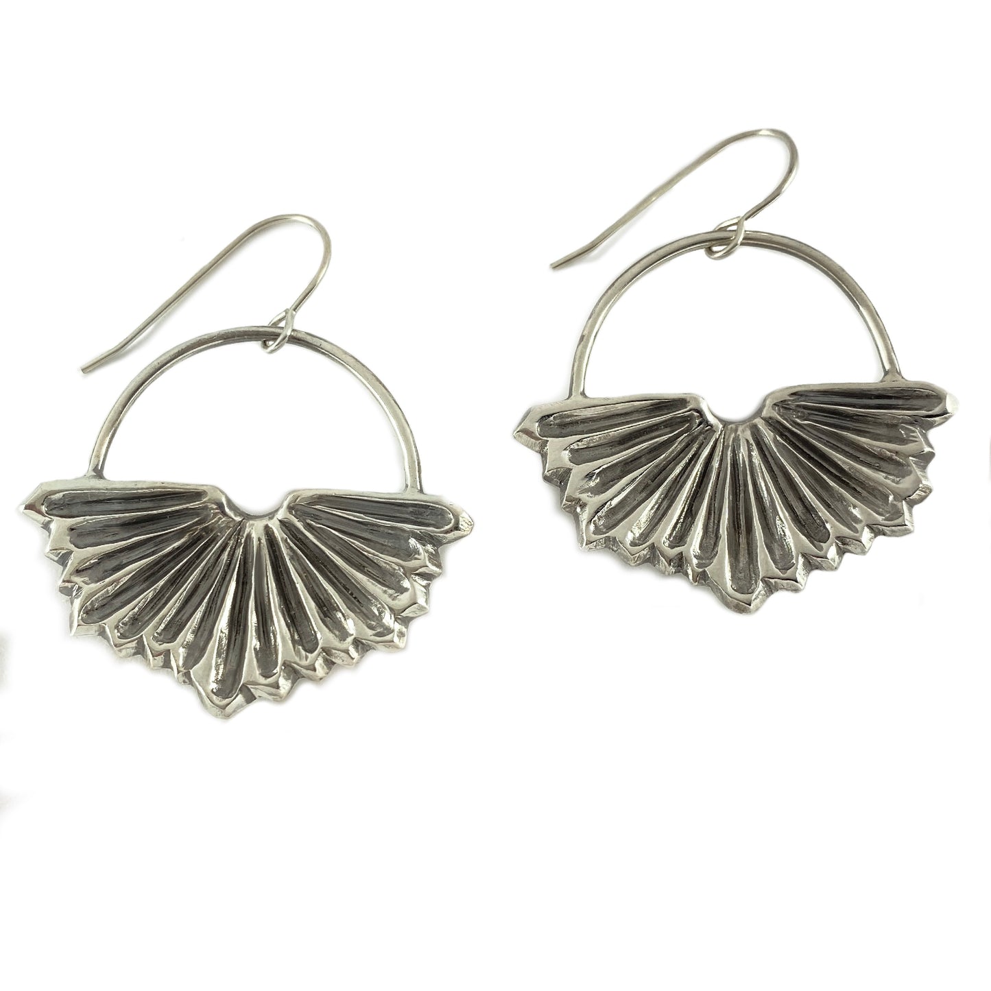 Gill Print Earrings in Silver