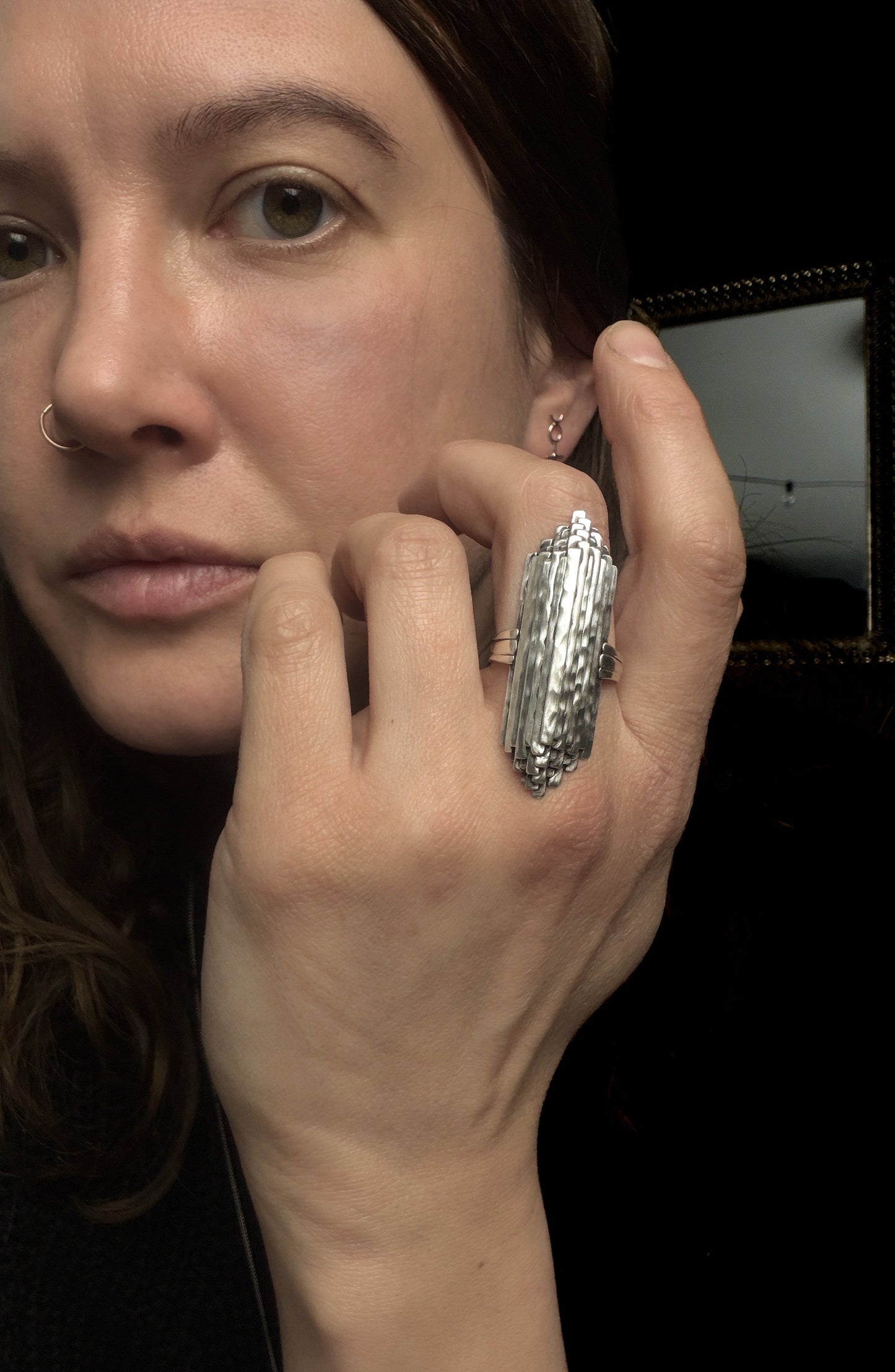 Stalactite Ring in Silver (large)