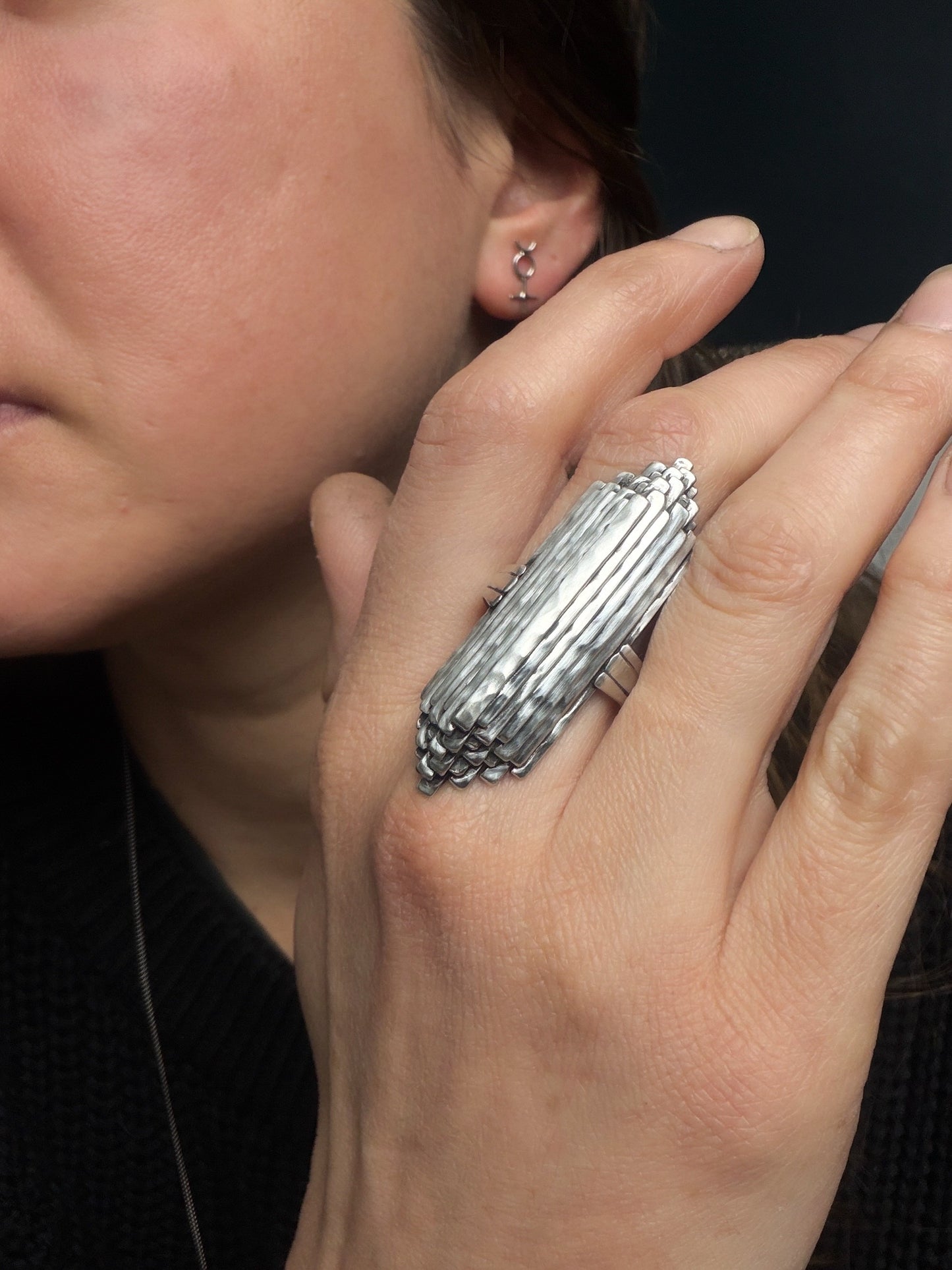 Stalactite Ring in Silver (large)
