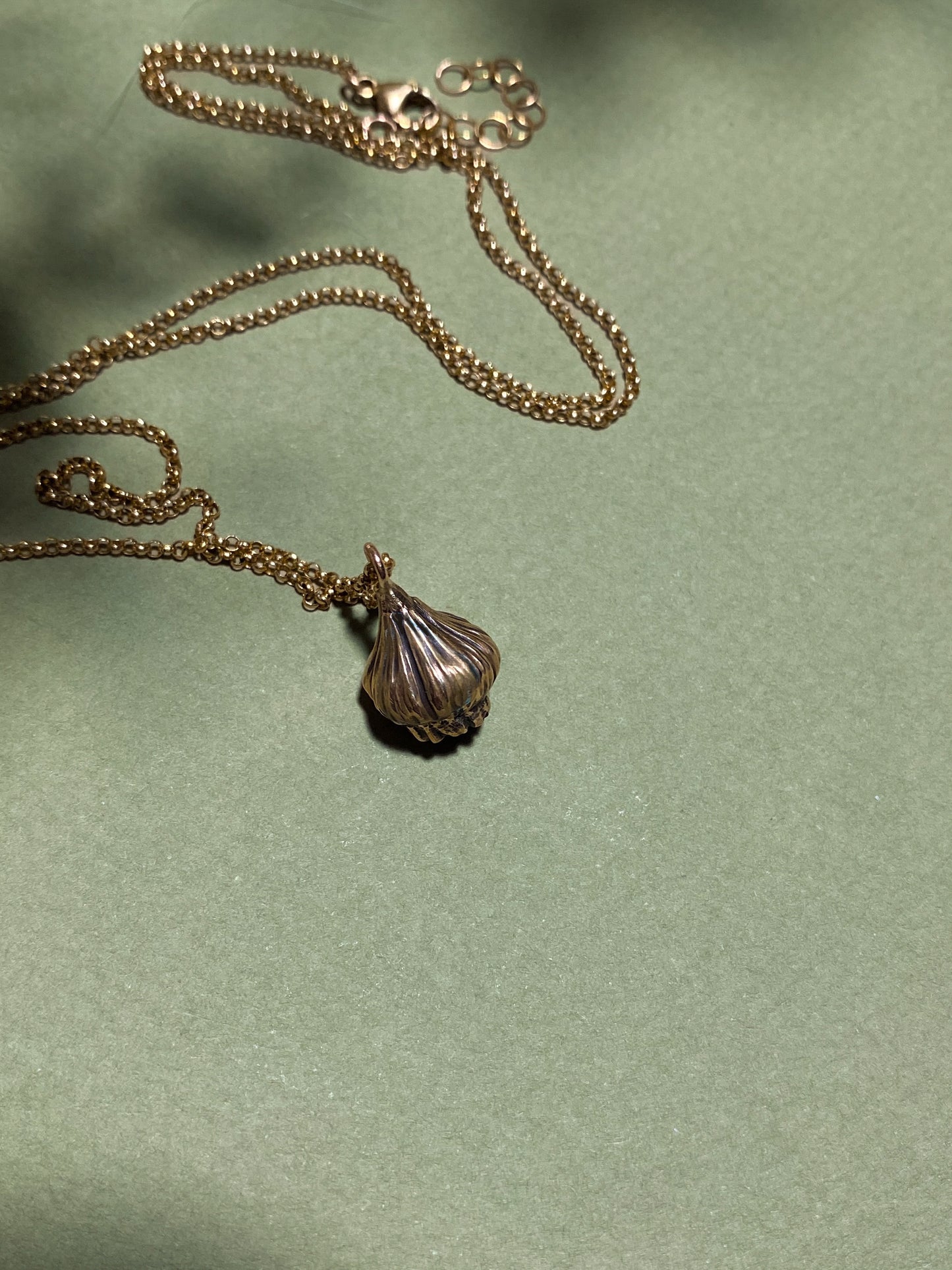 Garlic Necklace in Bronze