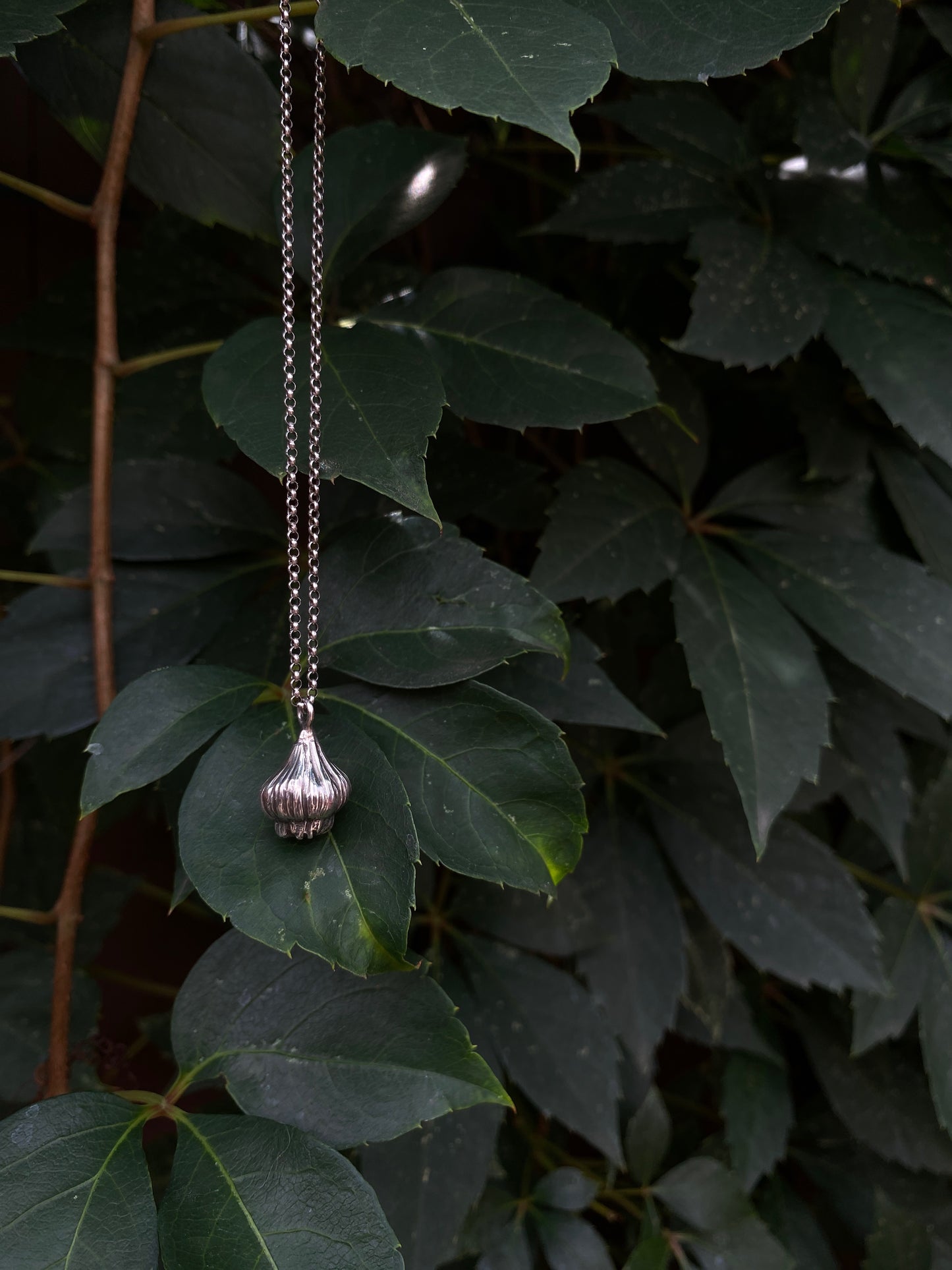 Garlic Neclace in Sterling Silver