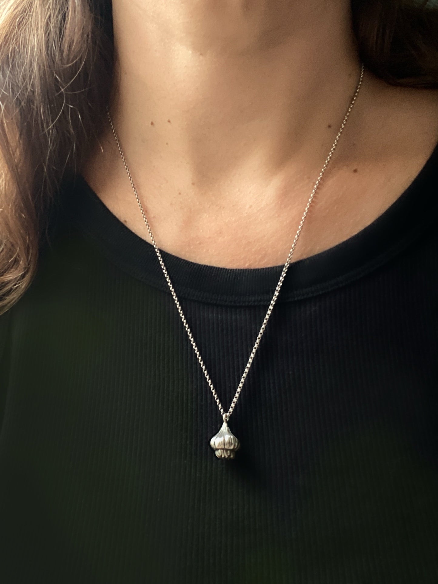 Garlic Neclace in Sterling Silver